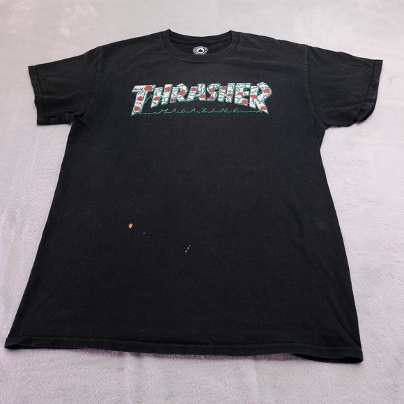 Thrasher Magazine Mens T-Shirt M Rose Thorn Logo Classic Original Skater Faded - Picture 1 of 11